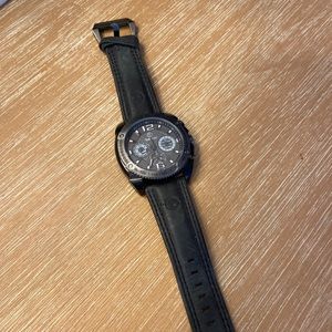 Timberland Mens Black Leather Watch